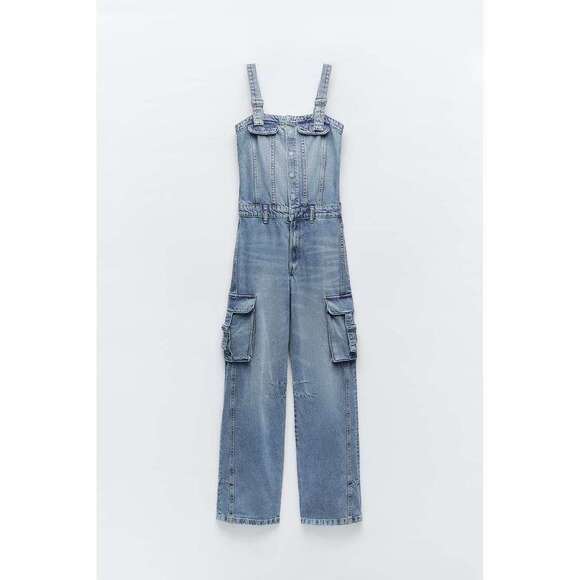 🩵TRF DENIM CARGO JUMPSUIT - Picture 5 of 10